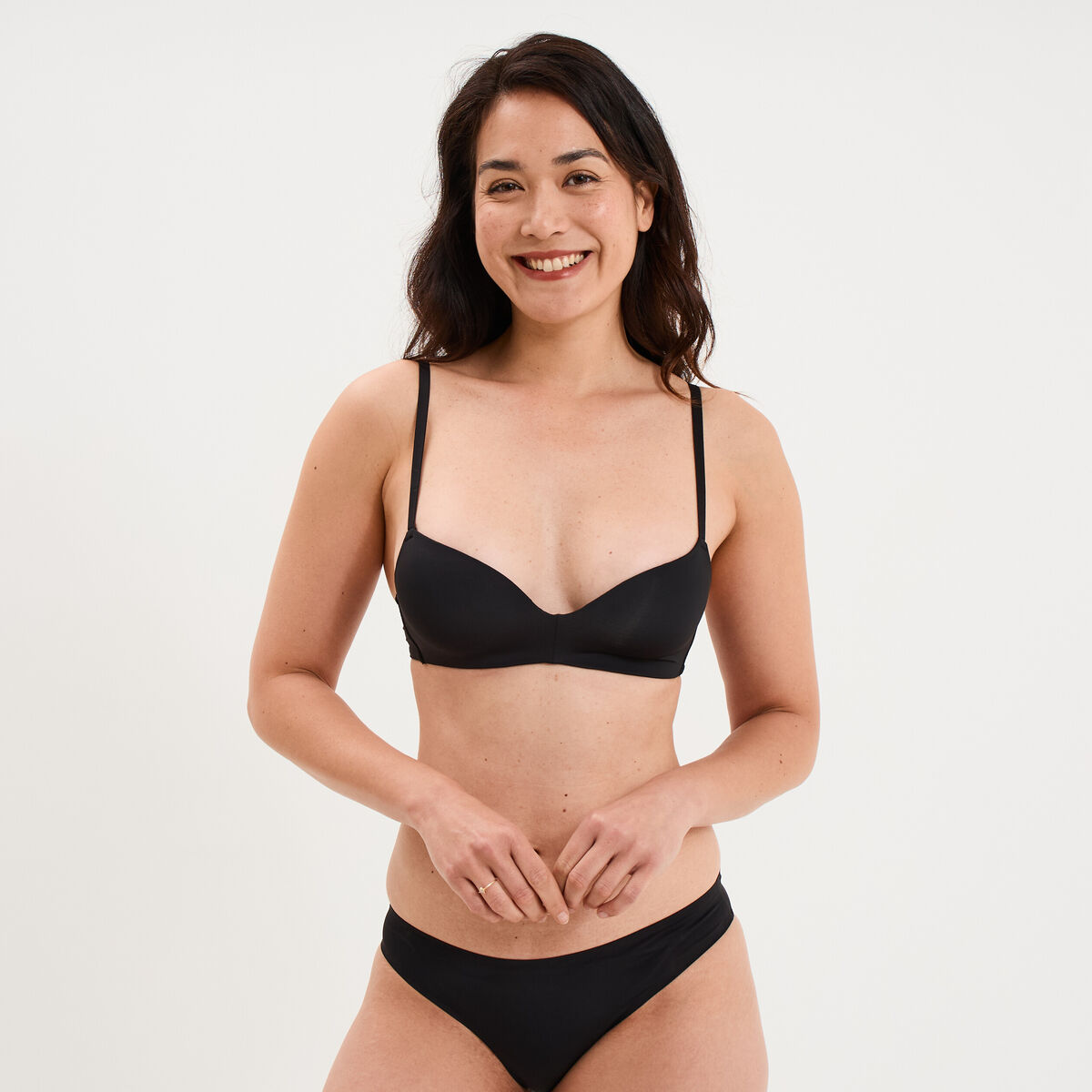 Soutien-gorge push-up triangle noir femme