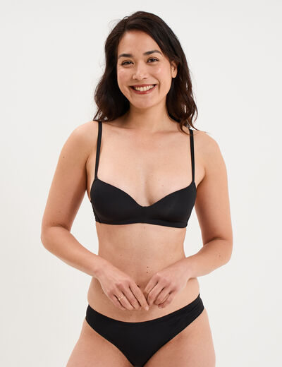 Soutien-gorge push-up triangle noir femme