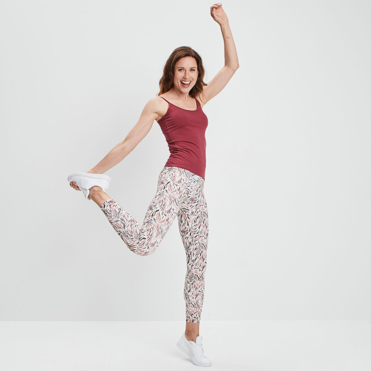 Legging taille haute ecru femme