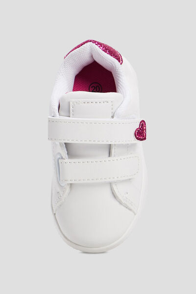 Tennis à scratch blanc bébé fille