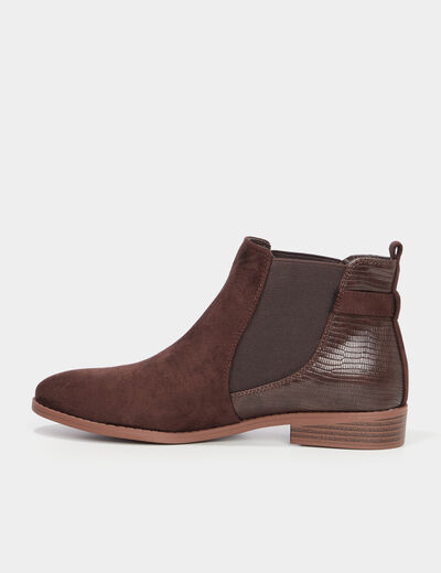 Bottines chelsea avec boucles marron foncé femme