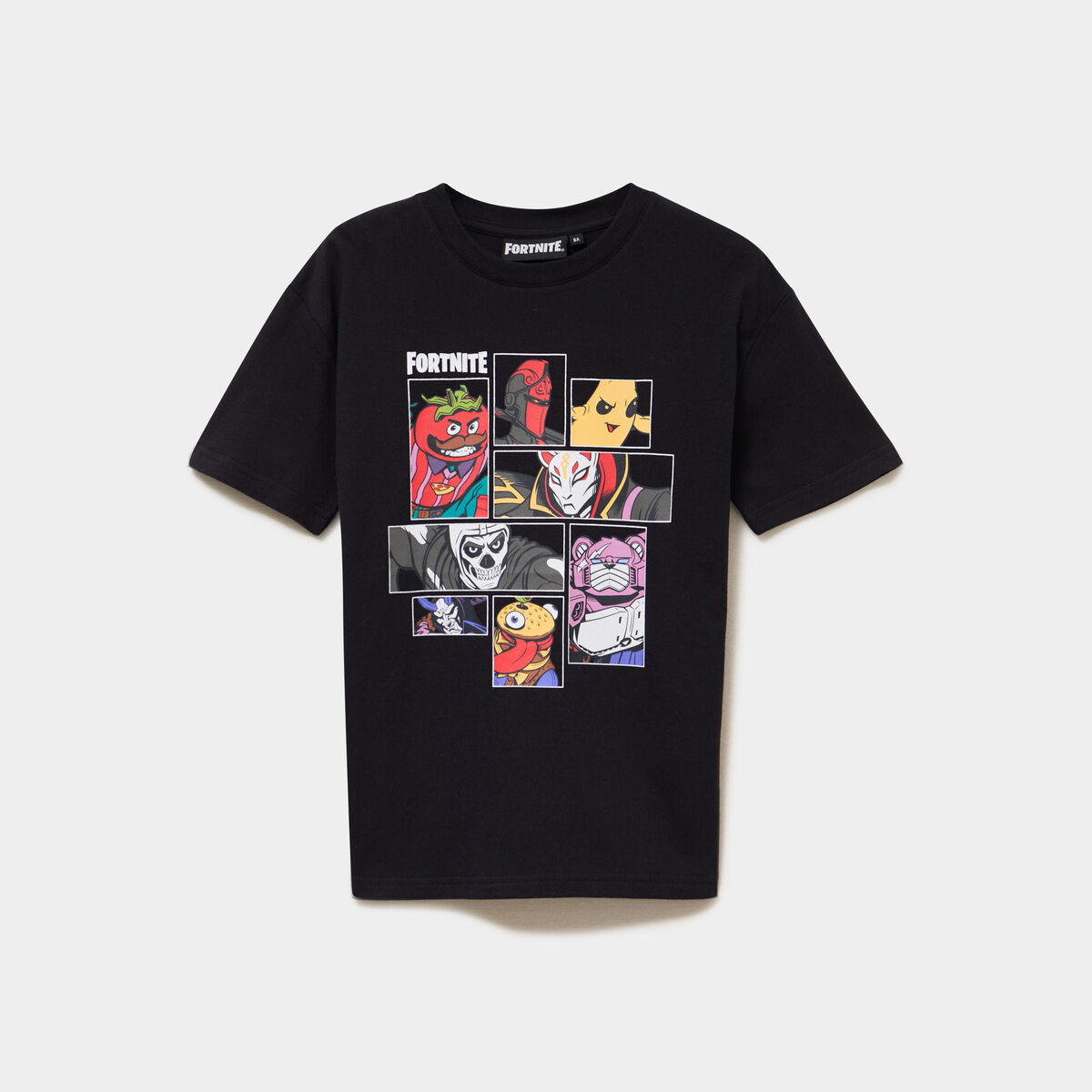 T-shirt &agrave; manches courtes coton Fortnite noir gar&ccedil;on