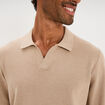 Pull col polo manches longues beige homme