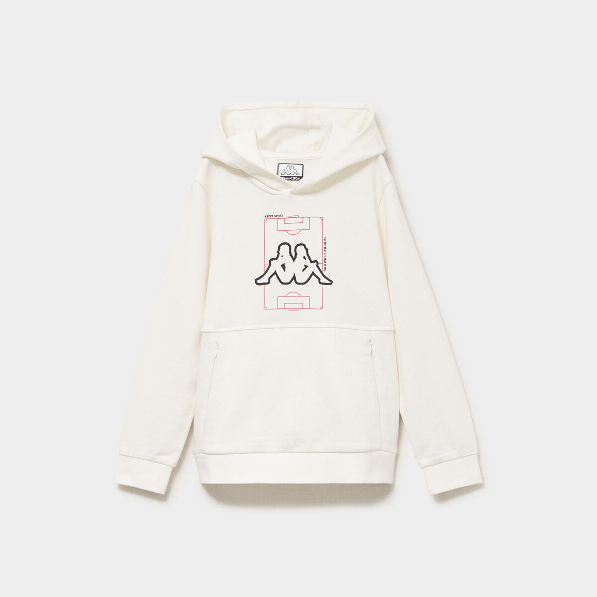 Sweat hoodie poches zipp&eacute;es Kappa blanc gar&ccedil;on