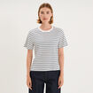 T-shirt manches courtes col rond &eacute;pais ecru femme