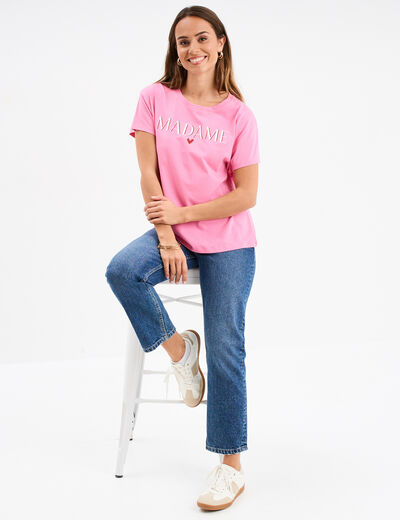 T-shirt EVJF oversize coton rose framboise femme