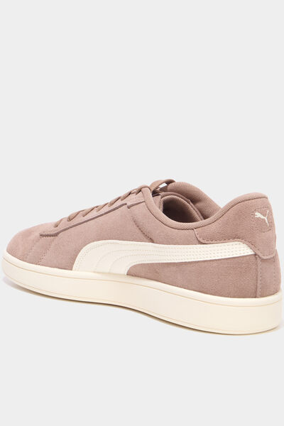 Baskets cuir su&eacute;dine Puma Smash V3 marron clair homme