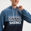 Sweat hoodie 1 poche &agrave; capuche molleton bleu gris homme