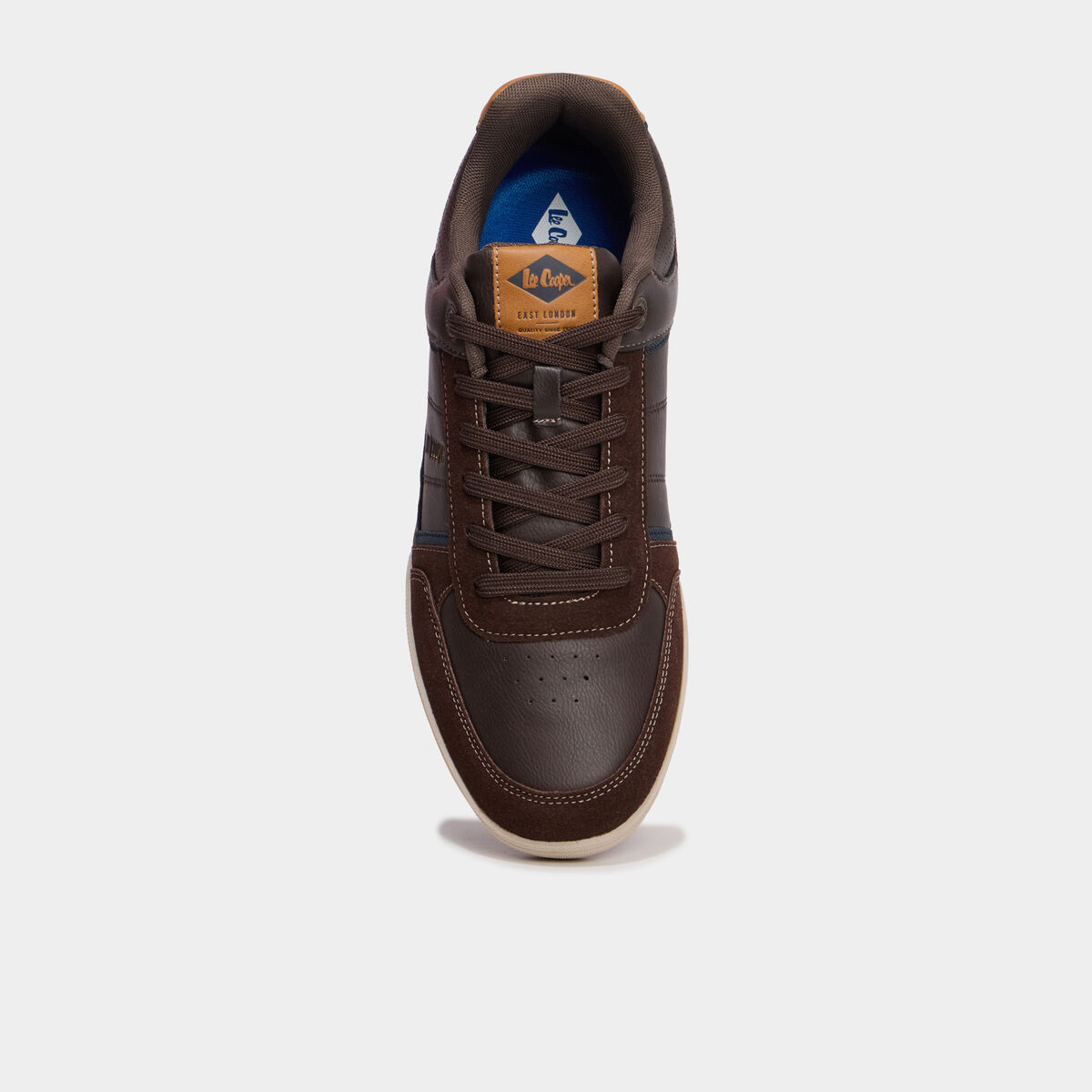 Baskets &agrave; lacets Lee Cooper marron fonc&eacute; homme