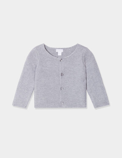 Gilet coton boutonné Kimbaloo gris bébé garçon