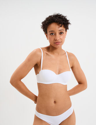 Soutien-gorge bandeau microfibre blanc femme