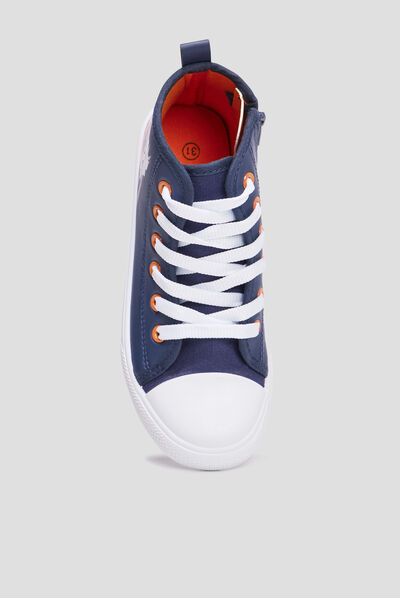 Baskets montantes zippées Naruto bleu marine garçon