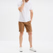 Bermuda short chino droit coton stretch sable homme