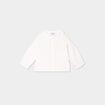 Blouse col claudine gaze de coton blanc bébé fille