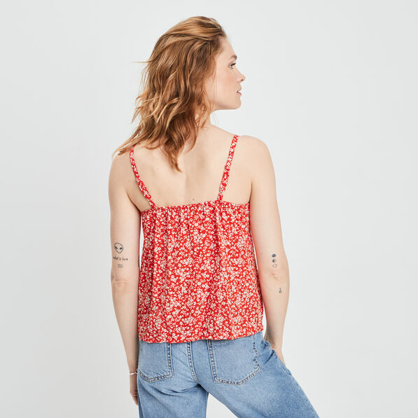 Blouse bretelles fines orange femme