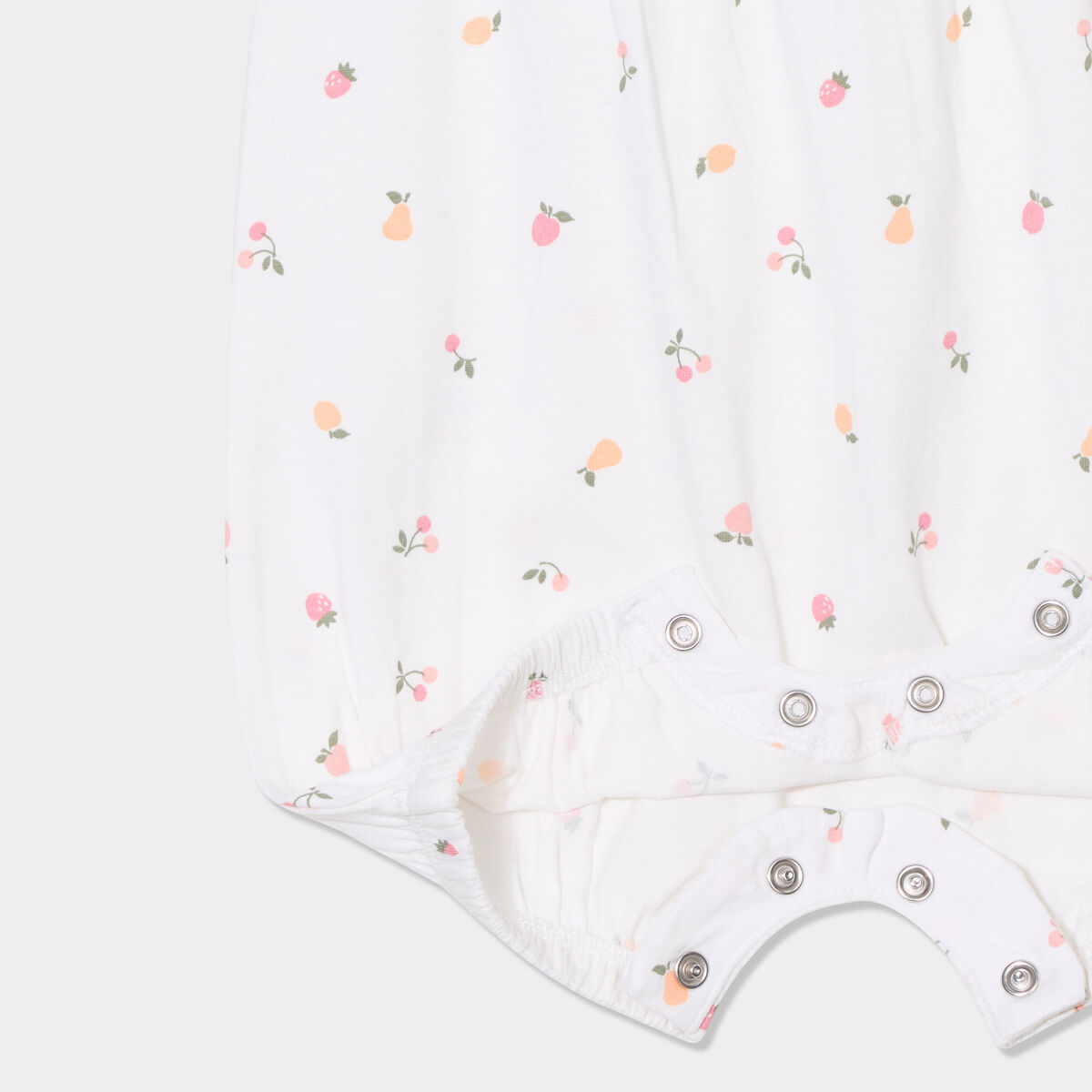 Ensemble combinaison avec bandeau coton ecru bébé fille