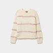 Pull col rond manches longues ecru femme