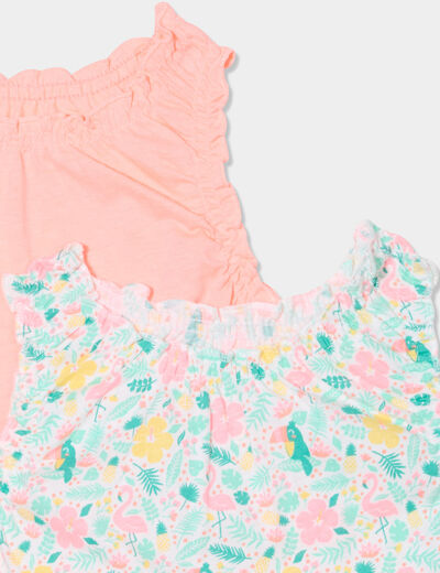 Lot 2 débardeurs coton blanc bébé fille