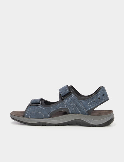 Sandales à scratchs bleu homme
