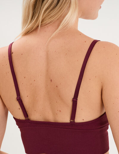 Brassi&egrave;re c&ocirc;tel&eacute;e padd&eacute;e sans armature prune femme