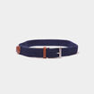 Ceinture tress&eacute;e bleu marine homme