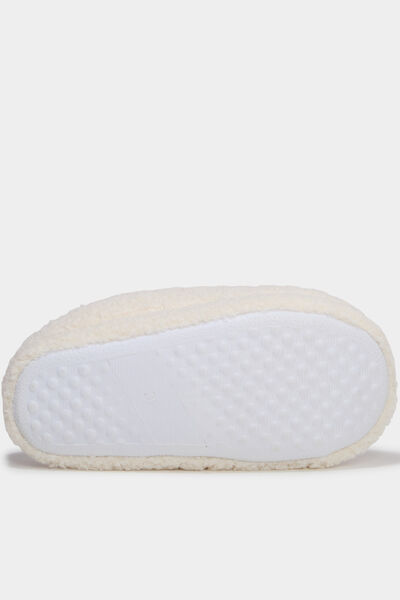 Chaussons mules doubl&eacute;s effet bouclette rose fille