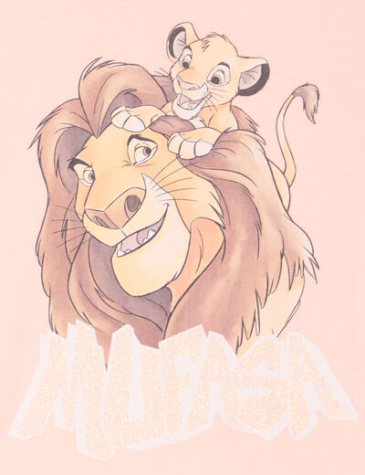 T-shirt manches courtes Le Roi lion rose clair fille