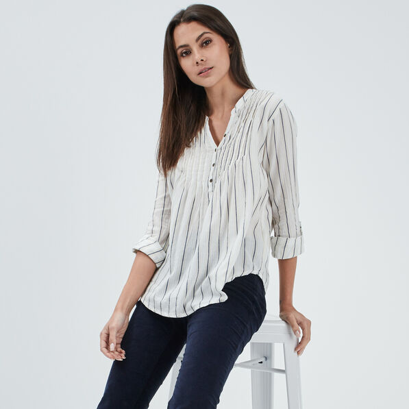 blouse manches 34 beige femme Blouse manches 3/4 beige femme