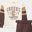 Ensemble de jogging sweat et pantalon marron fonc&eacute; gar&ccedil;on
