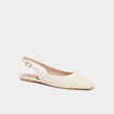 Ballerines slingback bouts carrés blanc femme