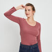 T-shirt manches longues rose cerise femme