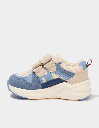 Baskets running &agrave; scratchs bleu b&eacute;b&eacute; gar&ccedil;on
