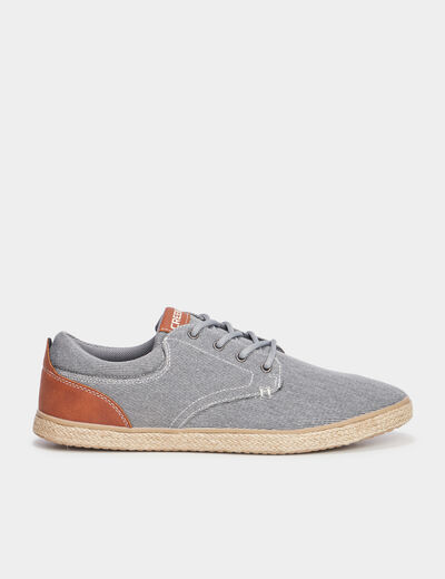 Derbies toile &agrave; lacets Creeks bleu gris homme