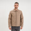 Blouson zipp&eacute; doubl&eacute; col &agrave; revers taupe homme