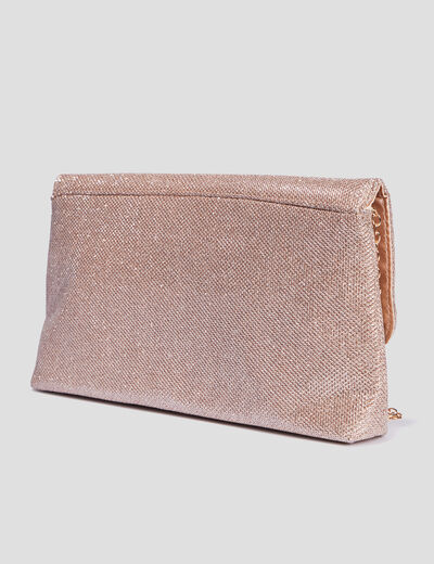 Sac pochette à paillettes couleur or femme
