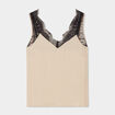 Caraco col V avec dentelle beige femme