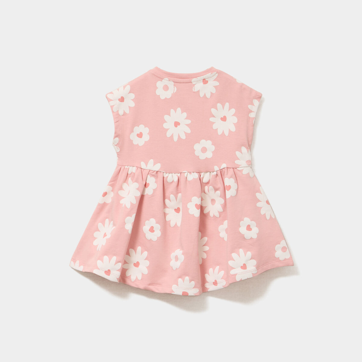 Robe patineuse manches courtes rose b&eacute;b&eacute; fille