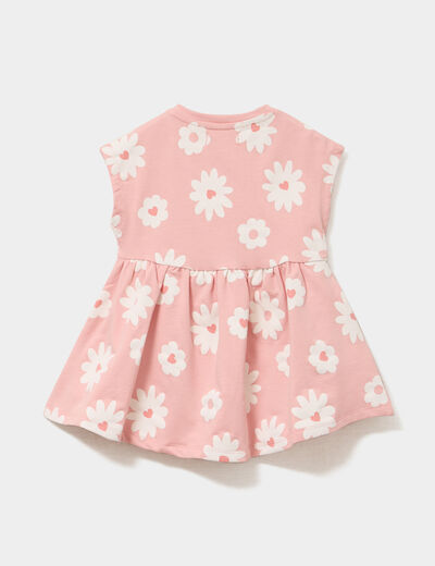 Robe patineuse manches courtes rose b&eacute;b&eacute; fille