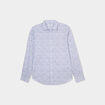 Chemise droite imprim&eacute;e manches longues blanc homme