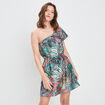 Robe droite asymétrique vert femme