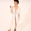 Robe de plage manches courtes blanc femme