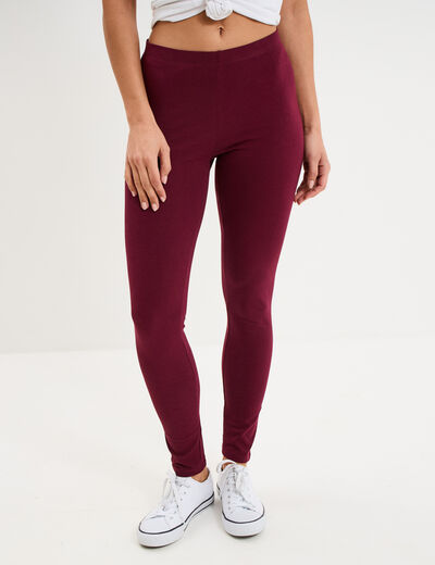Legging taille haute bordeaux femme