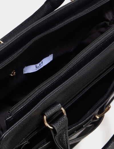 Sac &agrave; main avec boucle devant noir femme