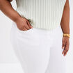 Pantalon capri skinny taille haute blanc femme grande taille