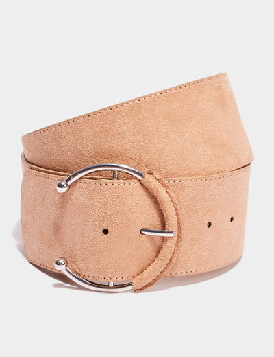 Ceinture boucle large sable femme