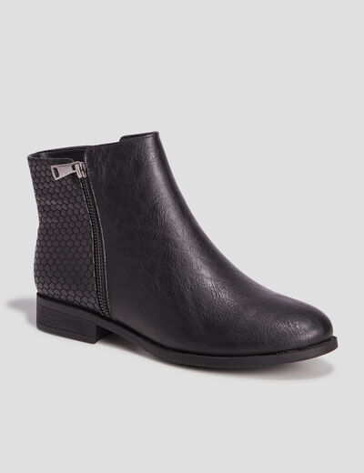 Bottines plates noir femme