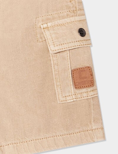 Short cargo coton Creeks marron clair bébé garçon