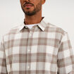 Chemise manches longues coton beige homme