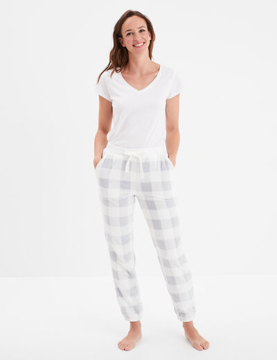 Pantalon de pyjama ecru femme
