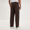 Jean large baggy 5 poches marron fonc&eacute; homme